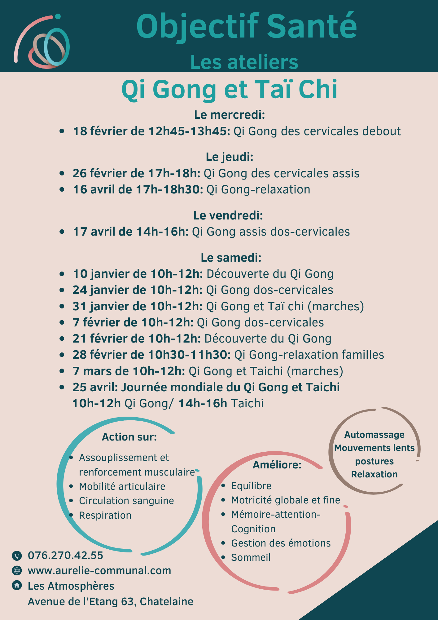 Ateliers de Qi Gong à Vernier: de janvier à avril 2026